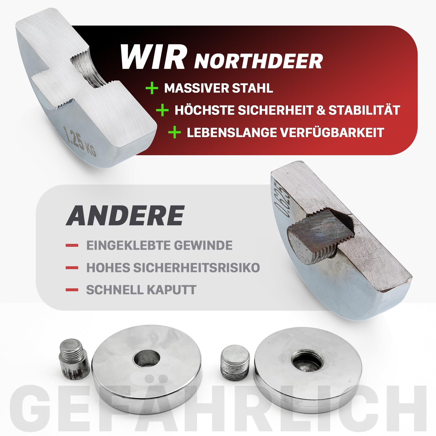 Northdeer Stahl Kurzhanteln - Ultrakompakte Einstellbare Hanteln 2,5kg 5kg 7,5kg 10kg 15kg 25kg mit Schaumstoff-Griff - Innovative Stahlhantel für Zuhause