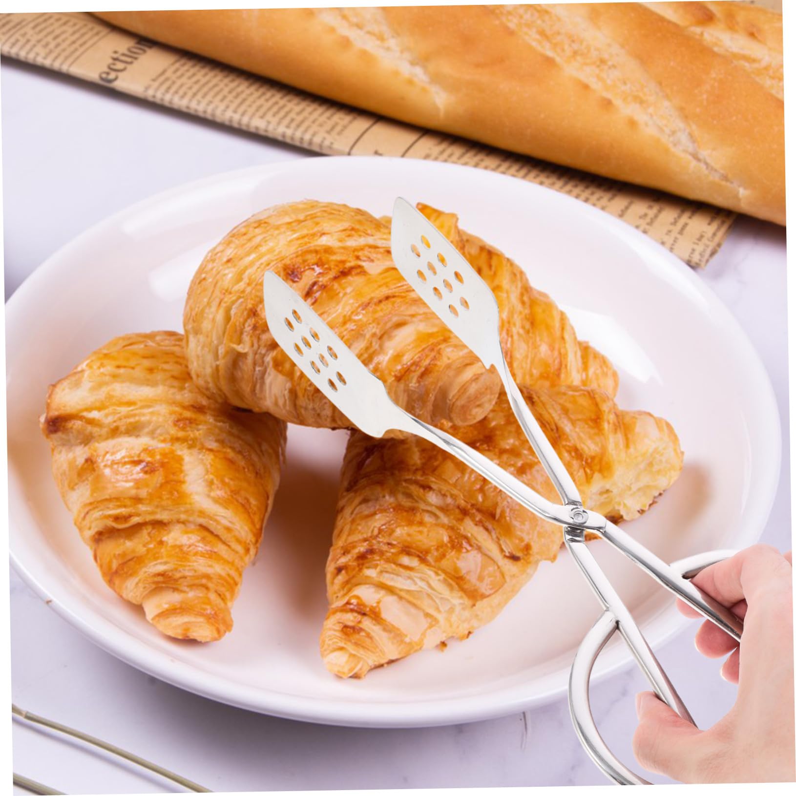 2 Piezas Pinzas De Acero Inoxidable Para Alimentos Pinzas Para Ensaladas De Buffet Pasteles Barbacoas y Pan Eventos De Comida