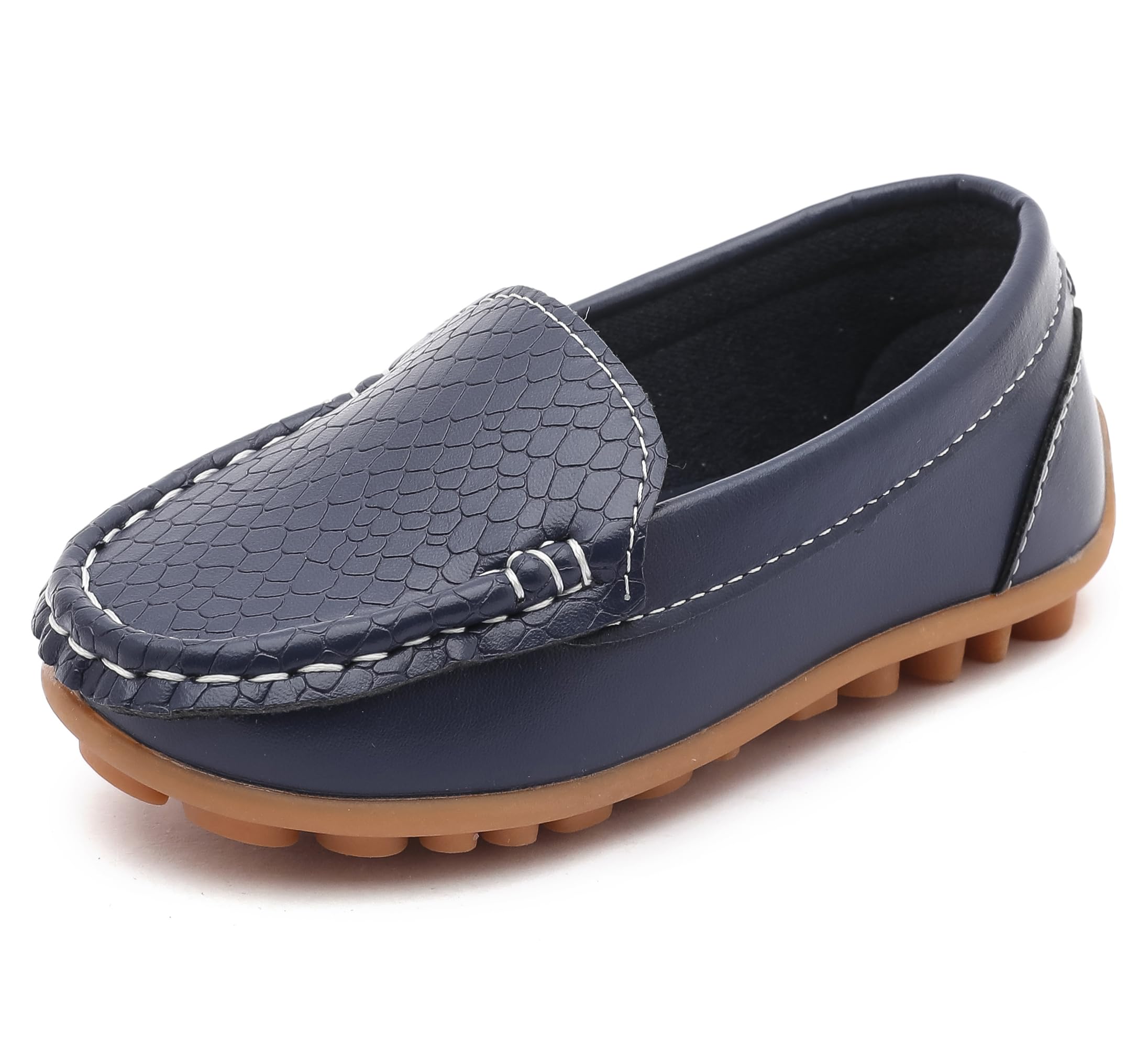 LONSOEN Toddler Little Kid Boys Girls Soft Slip On Loafers Dress Flat Shoes