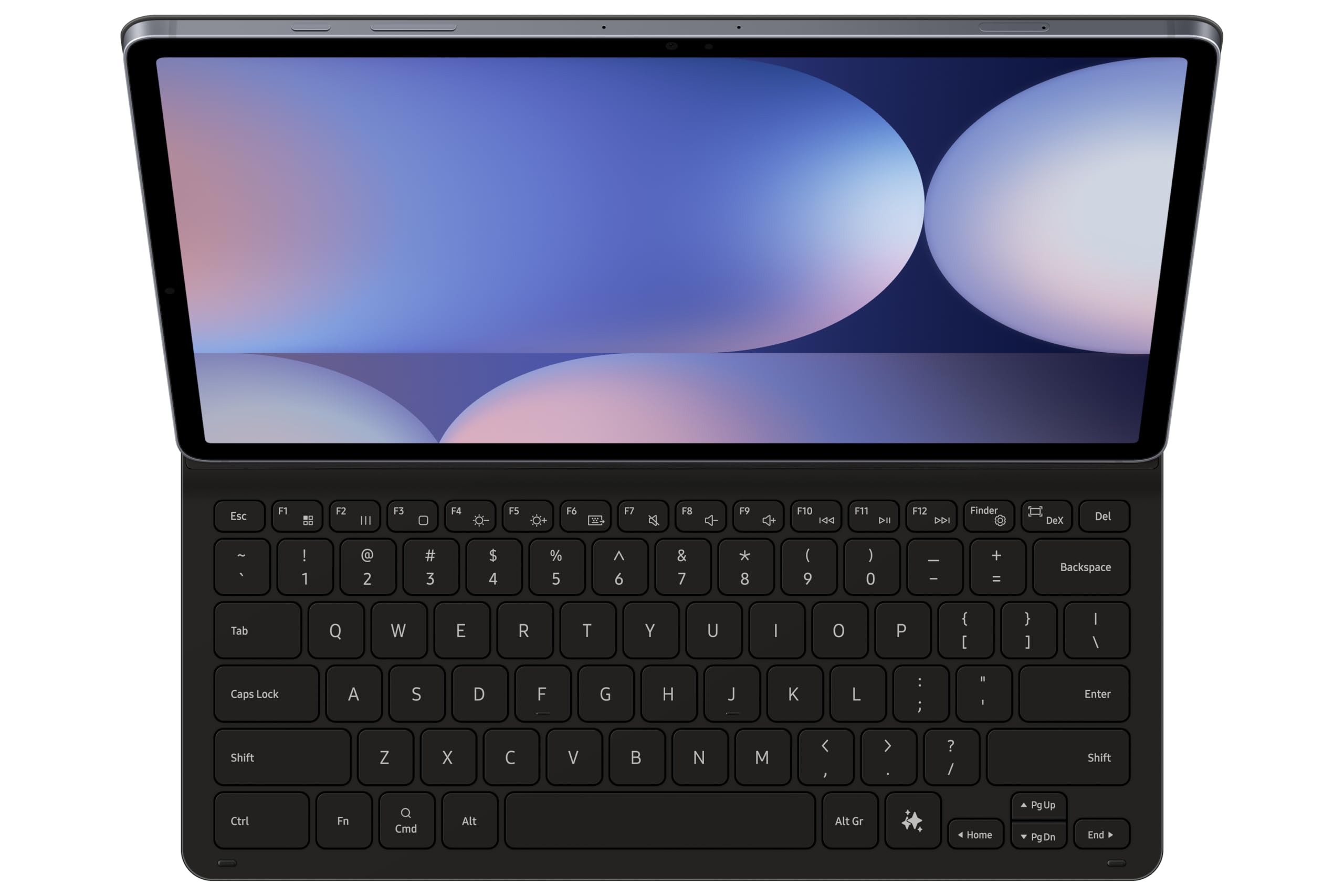 Samsung Book Cover Keyboard Slim EF-DX820 für das Galaxy Tab S10+| Tab S9+| Tab S9 FE+ mit QWERTZ-Tastatur und AI-Taste, Einteilige Tablet-Hülle, schlankes Design, S Pen Fach, Schwarz