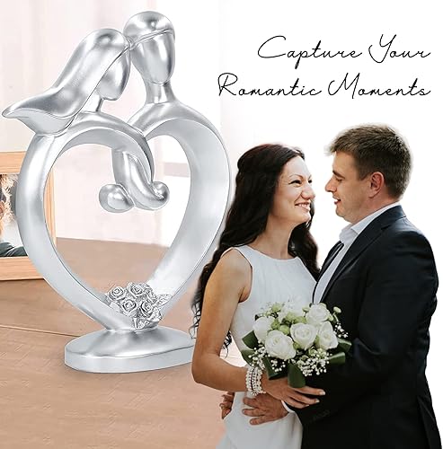 Miniatura 2 de DreamsEden Regalos románticos de boda para esposo y esposa para ella, escultura abstracta de corazón para pareja, estatuas decorativas de resina y