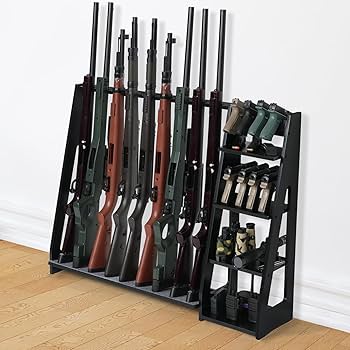 Amazon.com: ikkle Gun Rack Floor Rifle Racks with Pistol