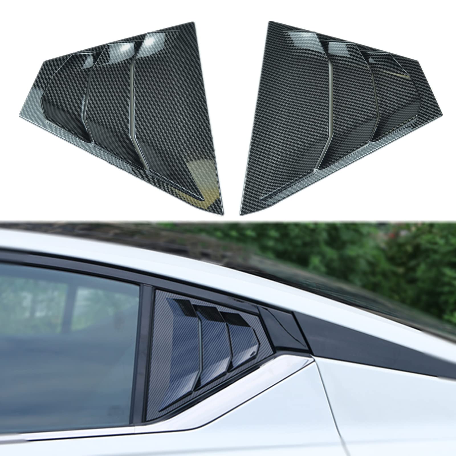 for Nissan Altima 2019-2025 Rear Side Window Louvers,Racing Style Louvers Air Vent Scoop Shades Cover Blinds 1Pair (Carbon Fiber)