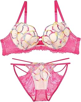 Reinest 上下4点セット Amazon | [dazzy] 即納 ブラジャー ショーツ セット ボタニカル