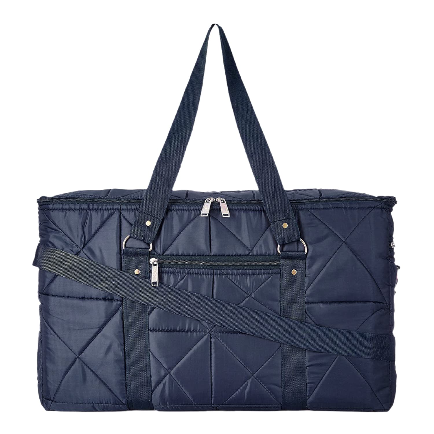 Kuber Industries Parachute Foldable Duffle Bag/Bag Packs with Handle for Traveling (Blue) 52KM3966-picture-32