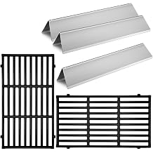 Spirit 2 Grill Parts 7637 Cast Iron Grill Grates for Weber Spirit E210 E220 S210 S220, Spirit II E210 Spirit II 200 Series with Front-Mounted Control 7635 Stainless Steel Flavorizer Bars