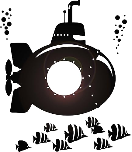 Vinilo adhesivo de pared submarino habitación infantil océano marino mundo submarino pegatinas mural gran decoración (g5676) negro