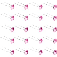 QIUTIMIY 20 Pack Pink Rhinestone Hair Pins Crystal Hair Clips for Bridal Wedding Women Hair Jewelry Accessories, with Clear Container