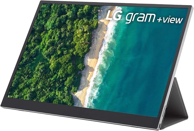 LG Electronics Portable Monitor, +View 16-inch with USB Type-C, DCI-P3 99% (Typ.), On Screen Control, Auto Rotate, LG gram +View Cover
