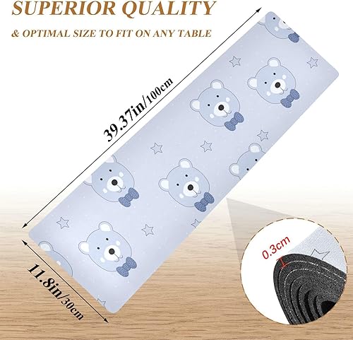 Miniatura 2 de Bonitos salvamanteles de oso azul para ollas y sartenes calientes, almohadilla de mesa resistente al calor y aislamiento impermeable para granja de