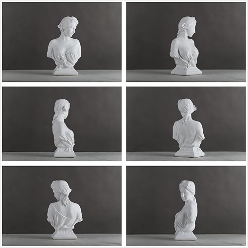 Miniatura 8 de WUBIANJIE Busto de Artemisa de 12 pulgadas, estatua de diosa griega grande, estantería de oficina, vestidor para el hogar, estatua de diosa de