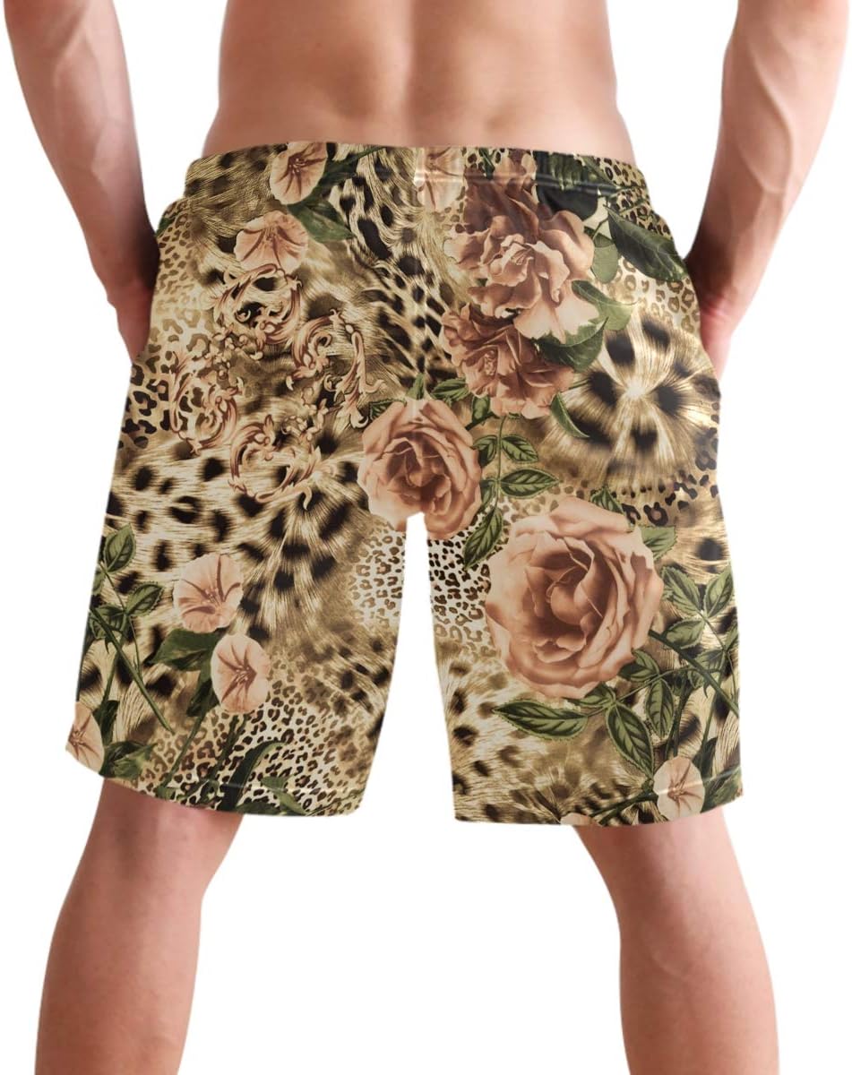 visesunny Men's Colorful Flower Print Beach Shorts Hot Summer Swim Trunks Sports Running Bathing Suits with Mesh Lining