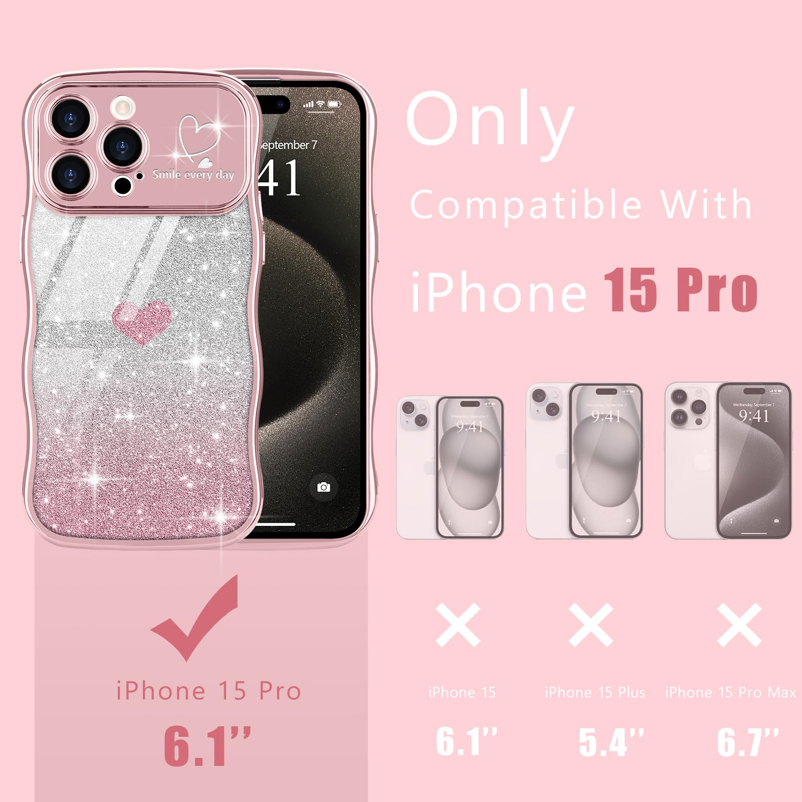 Coque IPhone 15 Pro Max Magnétique - Design Vague Et Cœur - Support Intégré - Protection TPU