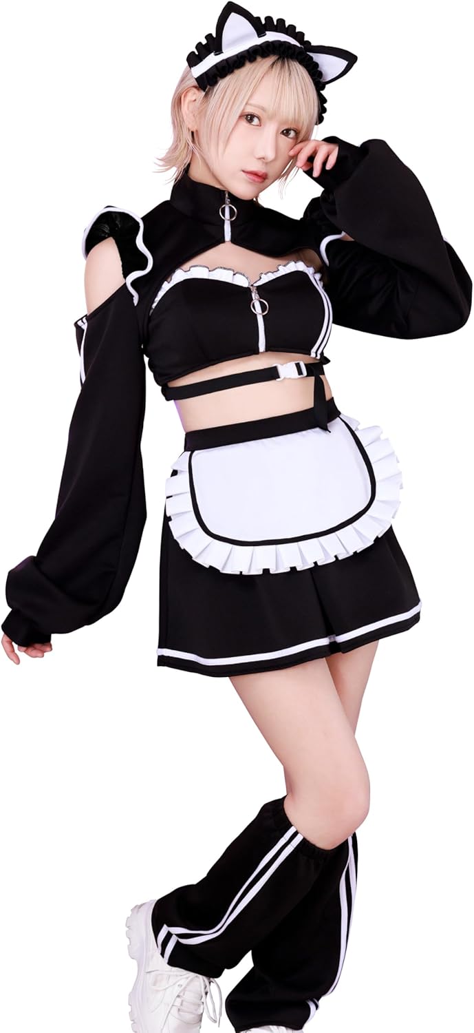 クリアストーン(Clearstone) 【Amazon.co.jp限定】 SugarWhip コスプレ ハロウィン 猫耳ジャージメイド レディース ブラック メイド クリアストーン(Clearstone) 【Amazon.co.jp限定】 SugarWhip コスプレ ハ...