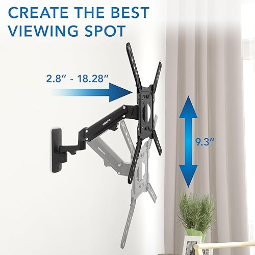 Miniatura 3 de Mount-It! Soporte de pared para TV de altura ajustable movimiento completo, desplegable, ajuste vertical, se adapta a pantallas de 23 a 55 pulgadas,