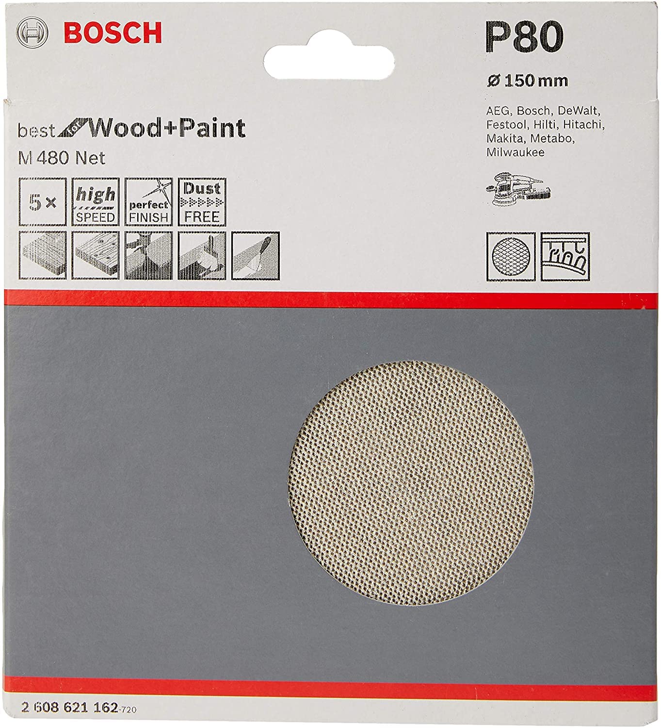 Bosch Expert M480 Sanding Net - 150mm Grit 320, 50 Pack For Random Orbital Sanders, Dust Control - View #2