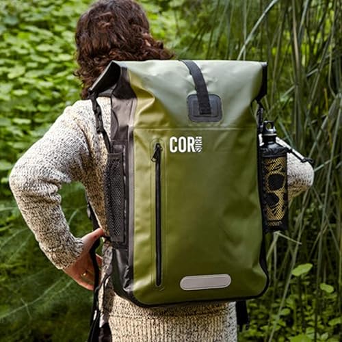 Miniatura 5 de COR Surf Mochila impermeable para bolsa seca con funda acolchada para laptop de 25 litros y 40 litros, paquete de tapa enrollable resistente