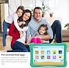 PRITOM Tablet para niños de 10 pulgadas, Android, 32GB, control parental, para niños de 3 años en adelante, color verde | Incluye funda, juegos y apps gratuitas, pantalla HD IPS grande, WiFi 6, doble cámara, Bluetooth 7
