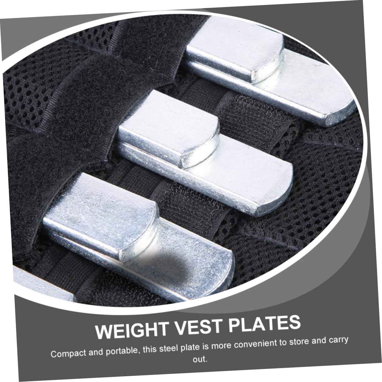 Mikinona 10 Stück Kompakte Stahlplatten mit Runden Kanten für Gewichtsweste und Beinschützer Beim Training Silberfarbene Fitnessgewichte Robust und Verschleißfest