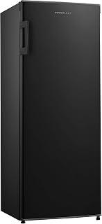 Cookology CTFZ160BK Tall Freestanding Upright Freezer 160 Litre, 142cm High and 55cm Wide with 5 Large Drawers and Reversible Door - In Black