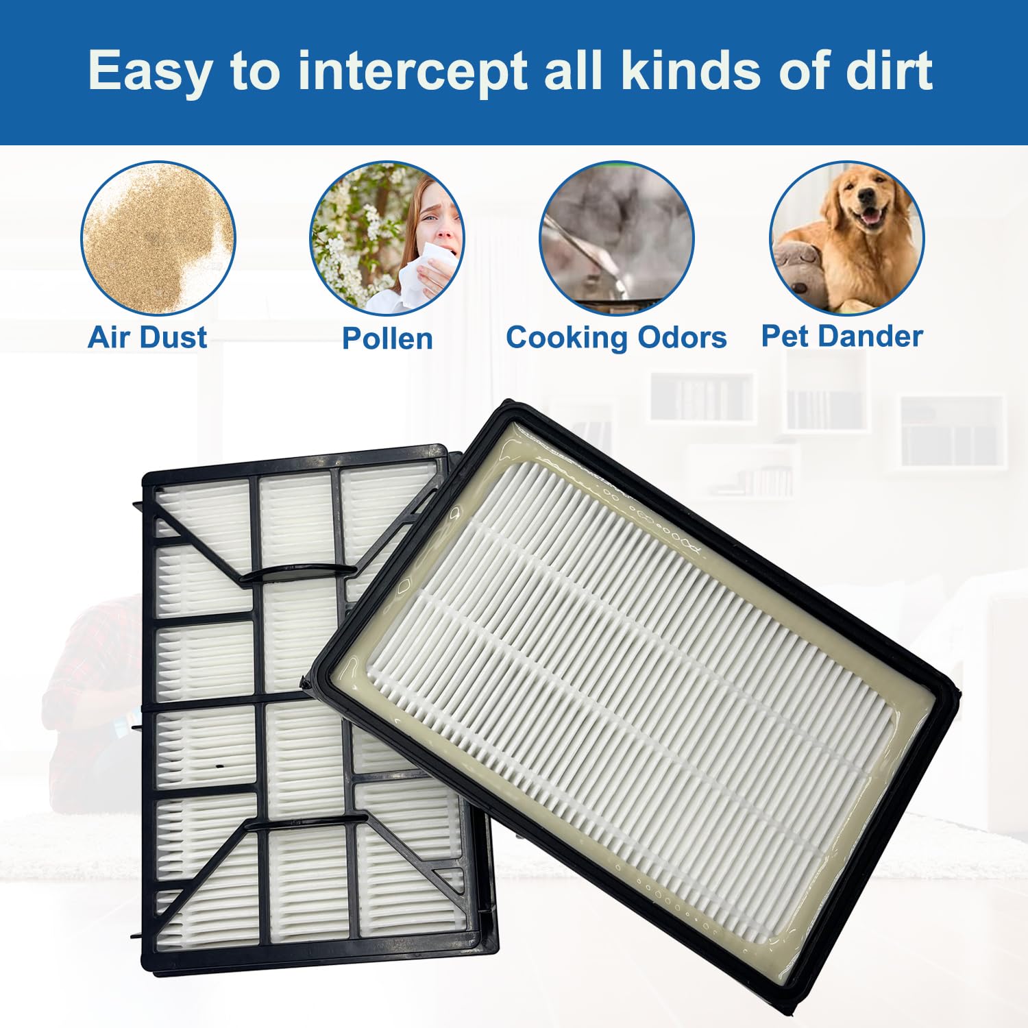 Filtro HEPA EF-12 de repuesto compatible con aspiradoras Kenmore 62731, 52731, 81615, 81614, BC4026, pieza #591021101 (paquete de 2)