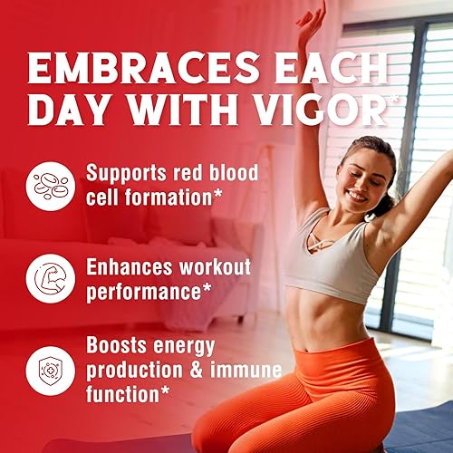 Miniatura 4 de Suplemento de hierro para mujeres y hombres, con vitaminas C, B6, B12 y folato+Vitalibre Probióticos para mujer 100 mil millones de UFC, 15 cepas,