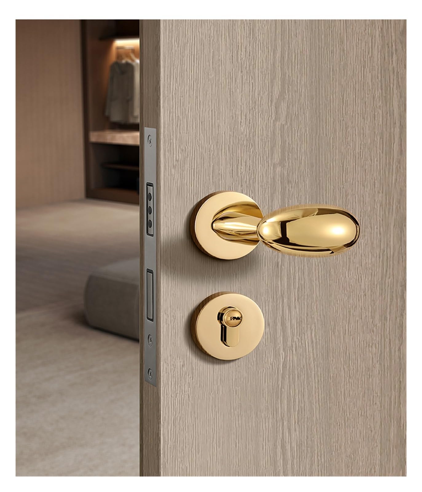 Serrure de porte silencieuse contre le bruit pour chambre dorée