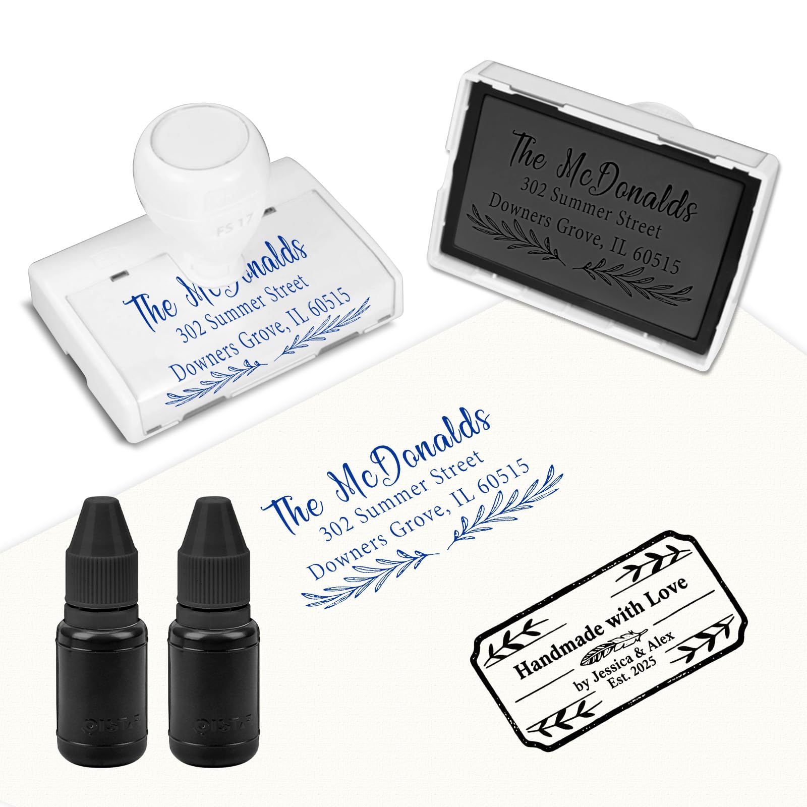 Xstzr Rectangle Custom Self-Inking Stamp – Personalised Logo & Text – Clear & Crisp Impression – Business Rubber Stamp For Office Or Personal Use (Rectangle)