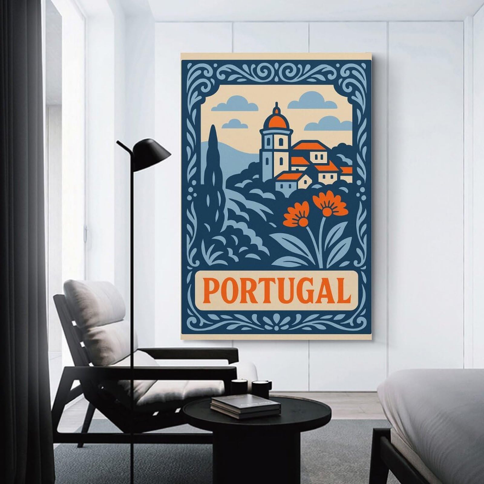 Junmoney Portugal Travel Canvas Wall Decor 12x18inch(30x45cm), for Entrance Walls, Hall Decor Or Foyers, Wall Decor to Refresh Empty Corners