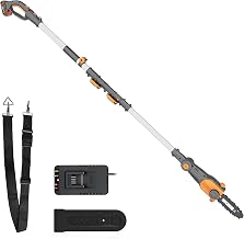 Cordless 18V(20V Max) 20cm Pole Chain Saw,WG349E Telescopic Chainsaw with 2Ah Lithium-Ion Battery and Charger, 3.6m Cutting Height
