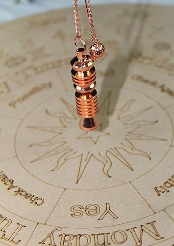 Miniatura 2 de Jet Copper Isis Plate Pendulum Ring 2 inch Chamber Reiki Wiccan Free Booklet Jet International Crystal Therapy Healing Dowsing A++ Metafísica