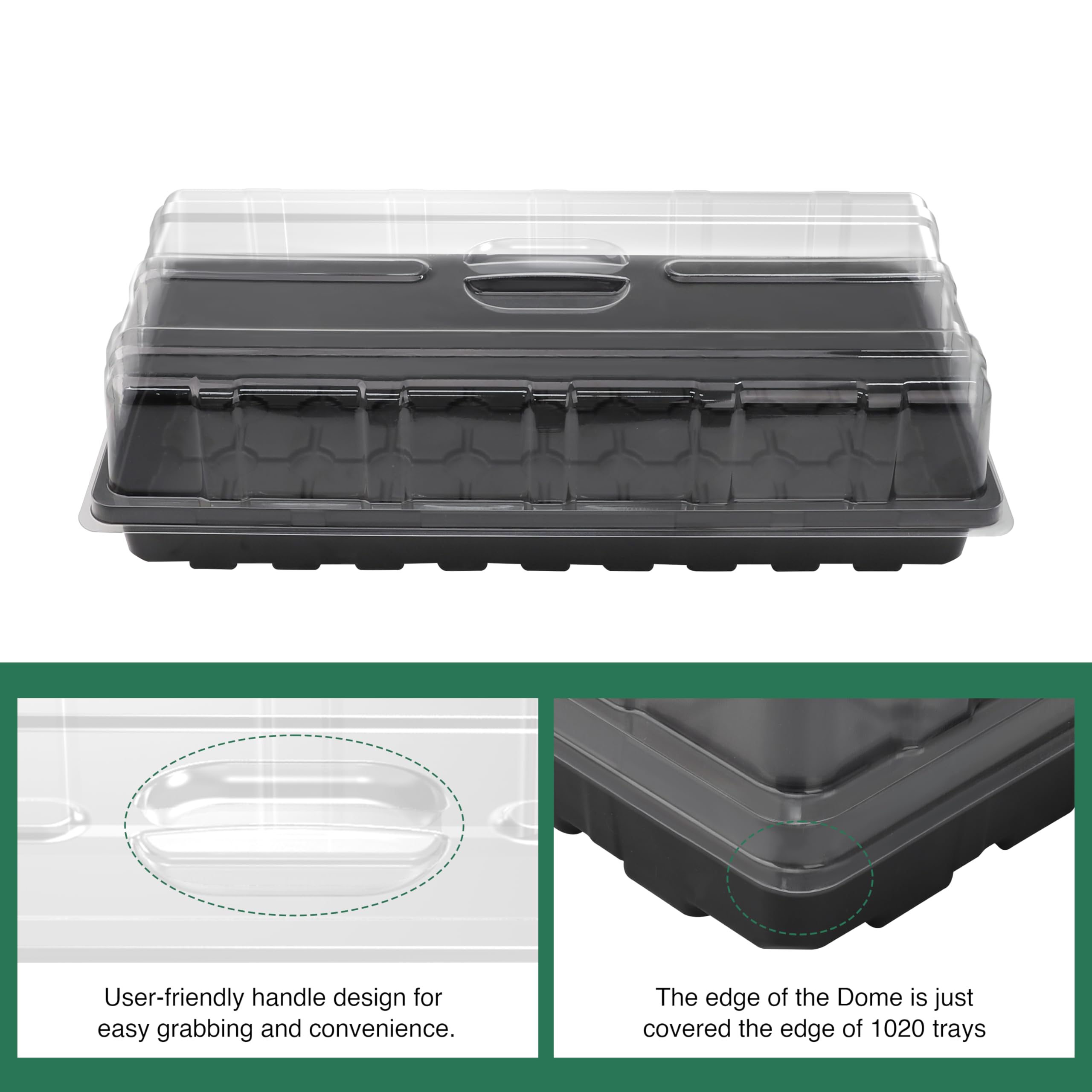 MIXC Lot de 10 dômes d'humidité extra résistants de 9,1 cm, transparents pour démarrage de semences 1020, pour humidifier et isoler pour la germination en serre et la culture du jardin