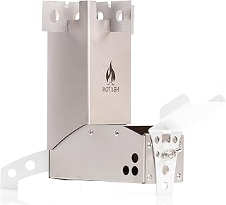 Hot Ash Mini Wood Burning Titanium and Aluminum Rocket Stove - Compact 1lb Stove for Outdoor Cooking, Camping, and More