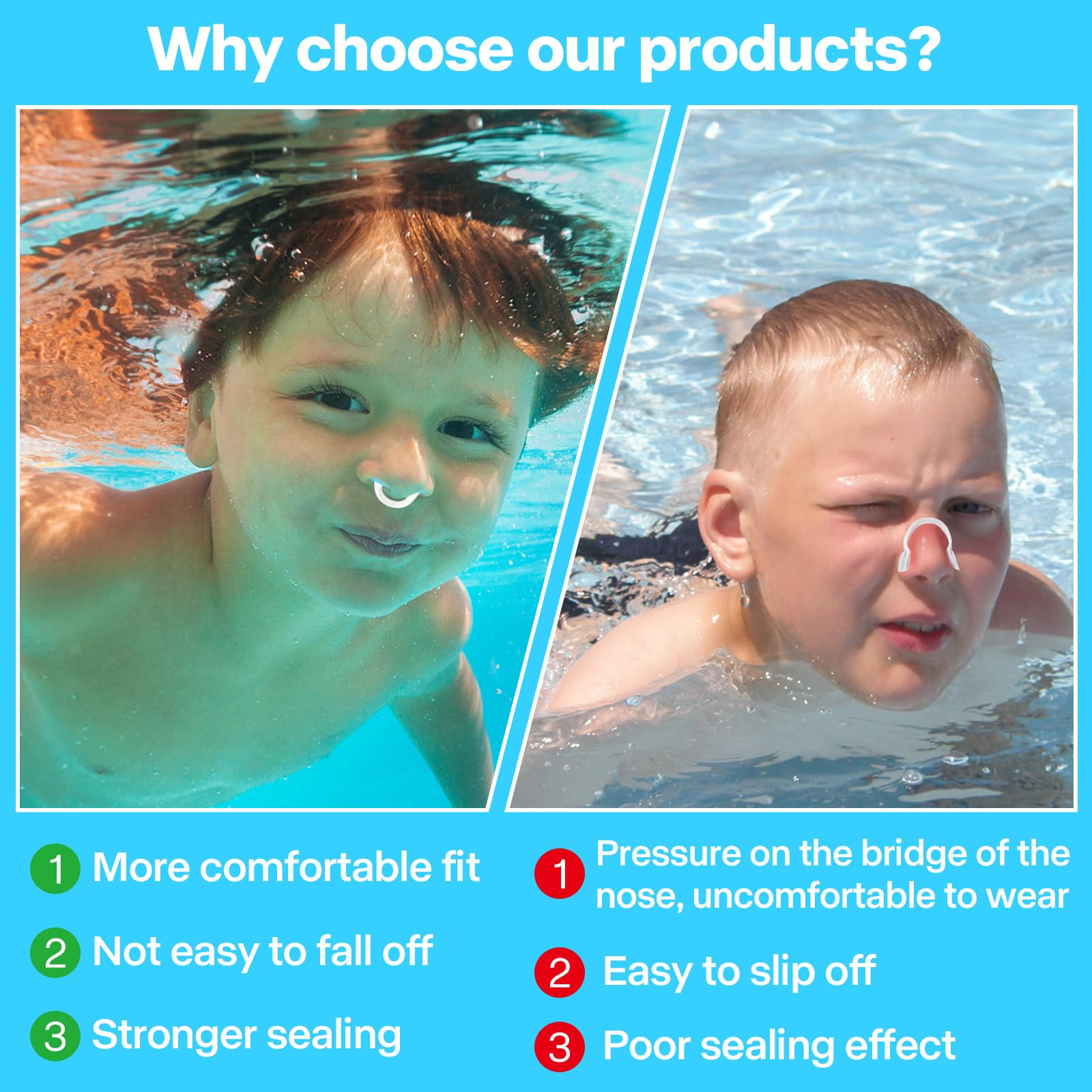 Nadar Nariz Plug, Pinza Nariz Natación Adulto Niños, Pinzas Natacion Nariz, Protector Nariz Silicona Tapón Nariz, Clip de Nariz para Natación con Caja, para Principiantes