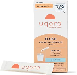 Uqora Flush - Urinary Tract* with D-Mannose, Vitamin C, Vitamin B6, Potassium, Magnesium & Calcium - Gluten-Free & Vegan - Unflavored - 10 Packets (1 Pack)