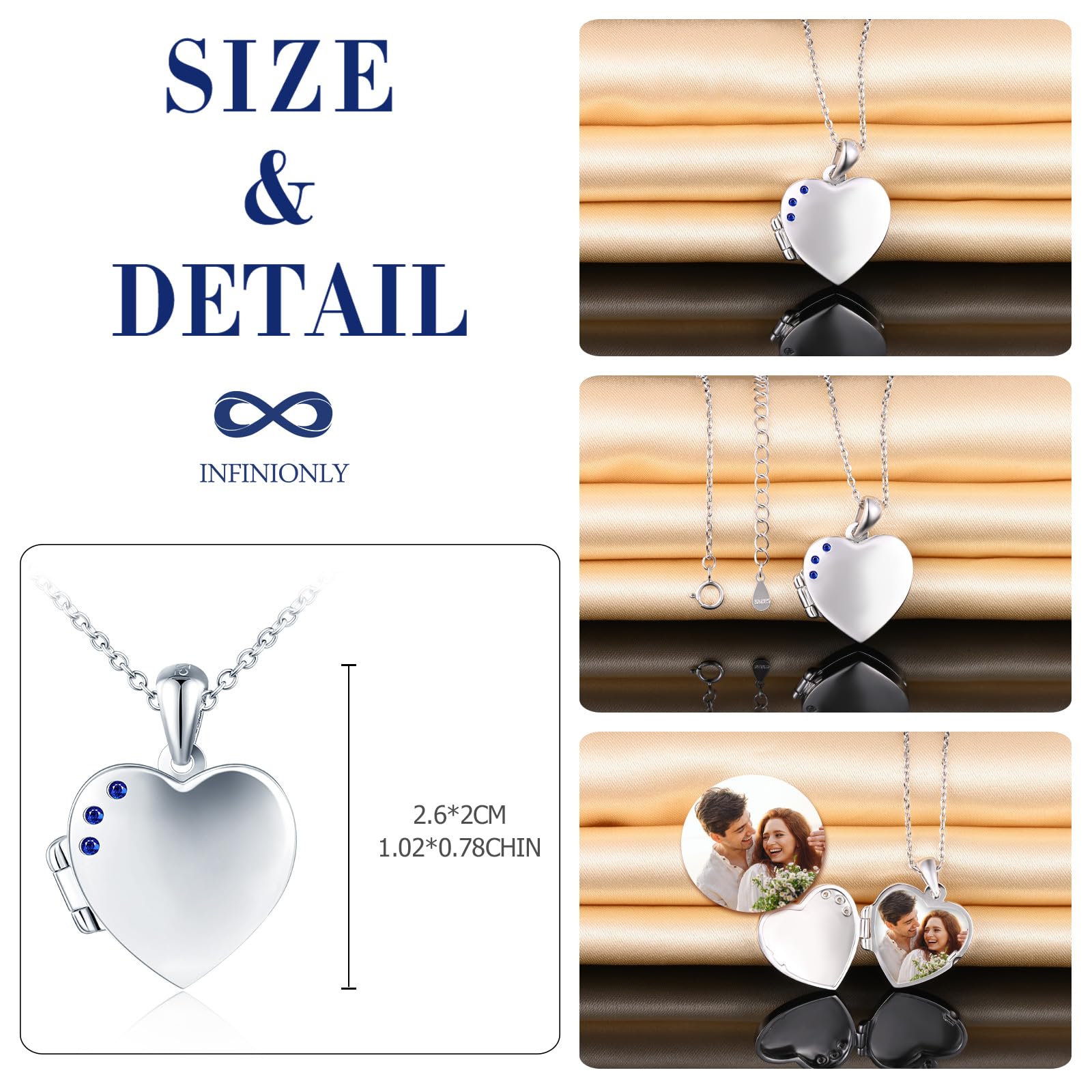 Collane ciondolo cuore con foto in argento 925 da donna ragazze Collana Medaglioni con zirconi Ciondoli apribili creativa gioielli di moda