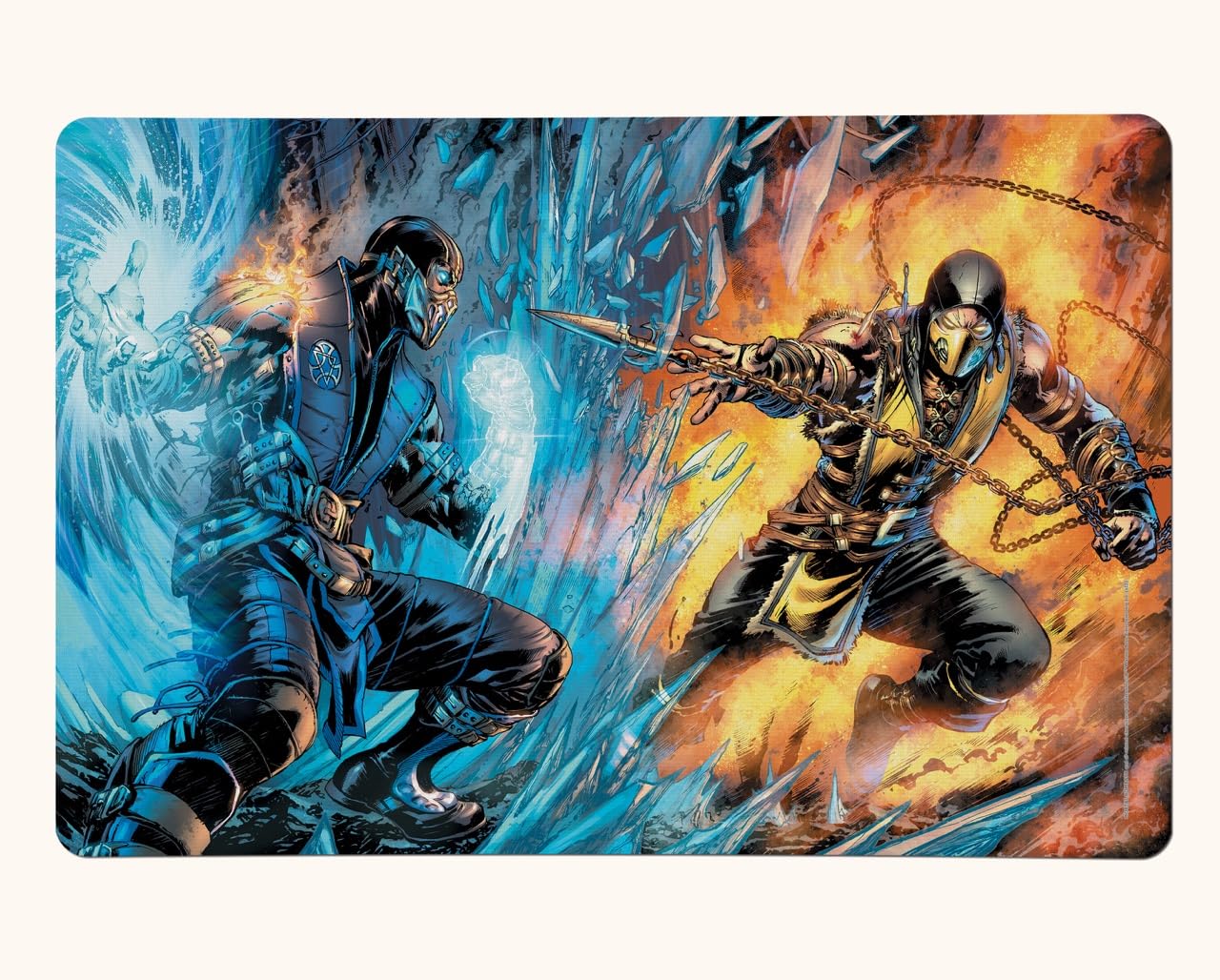 Mortal Kombat X – Sub-Zero VS Scorpion - 18” x 12” Rubber Backed Non-Slip Oversized Mouse Pad – Large Polyester Desk Mat for Gaming, Office Spaces, Etc. PLM1610029