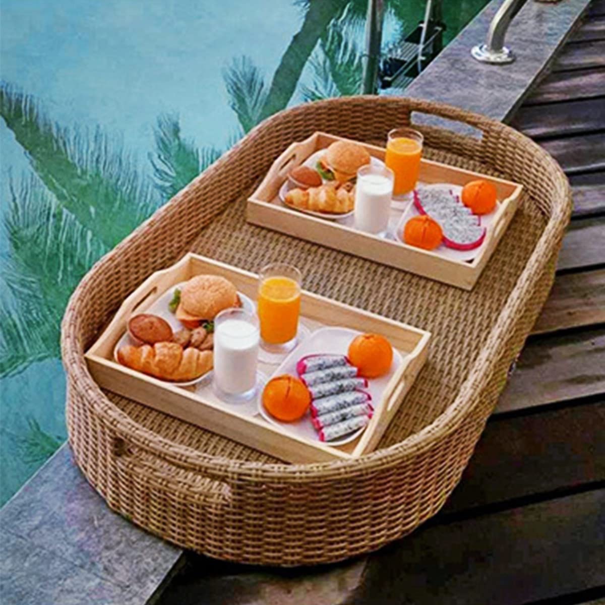 Swimming pool floating bar, Floating Drink Holder(Apricot)