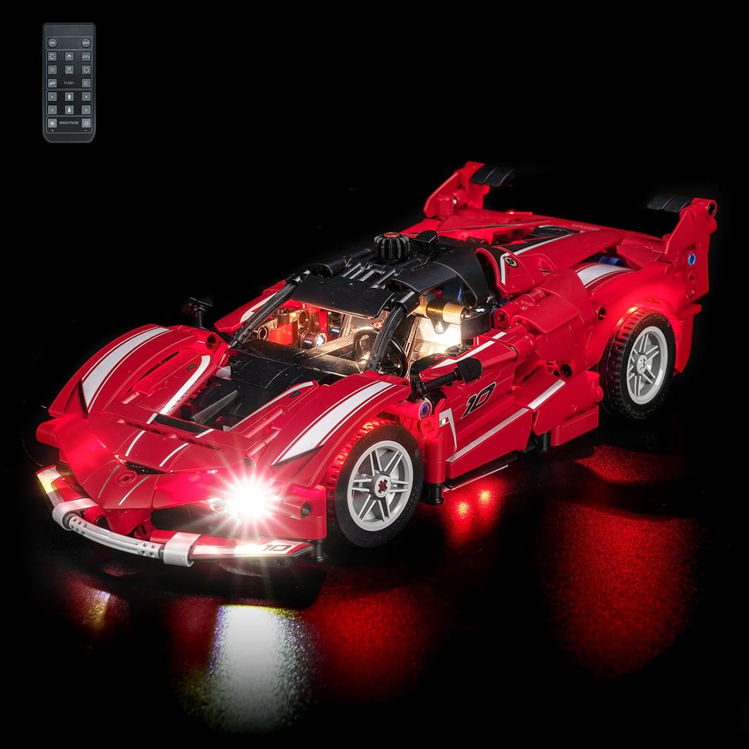 Light kit Compatible with Lego 42212 Ferrari FXX K - No Model Only Light, LED Lighting Accessories Compatible with Lego Technic 42212 (RC Version)