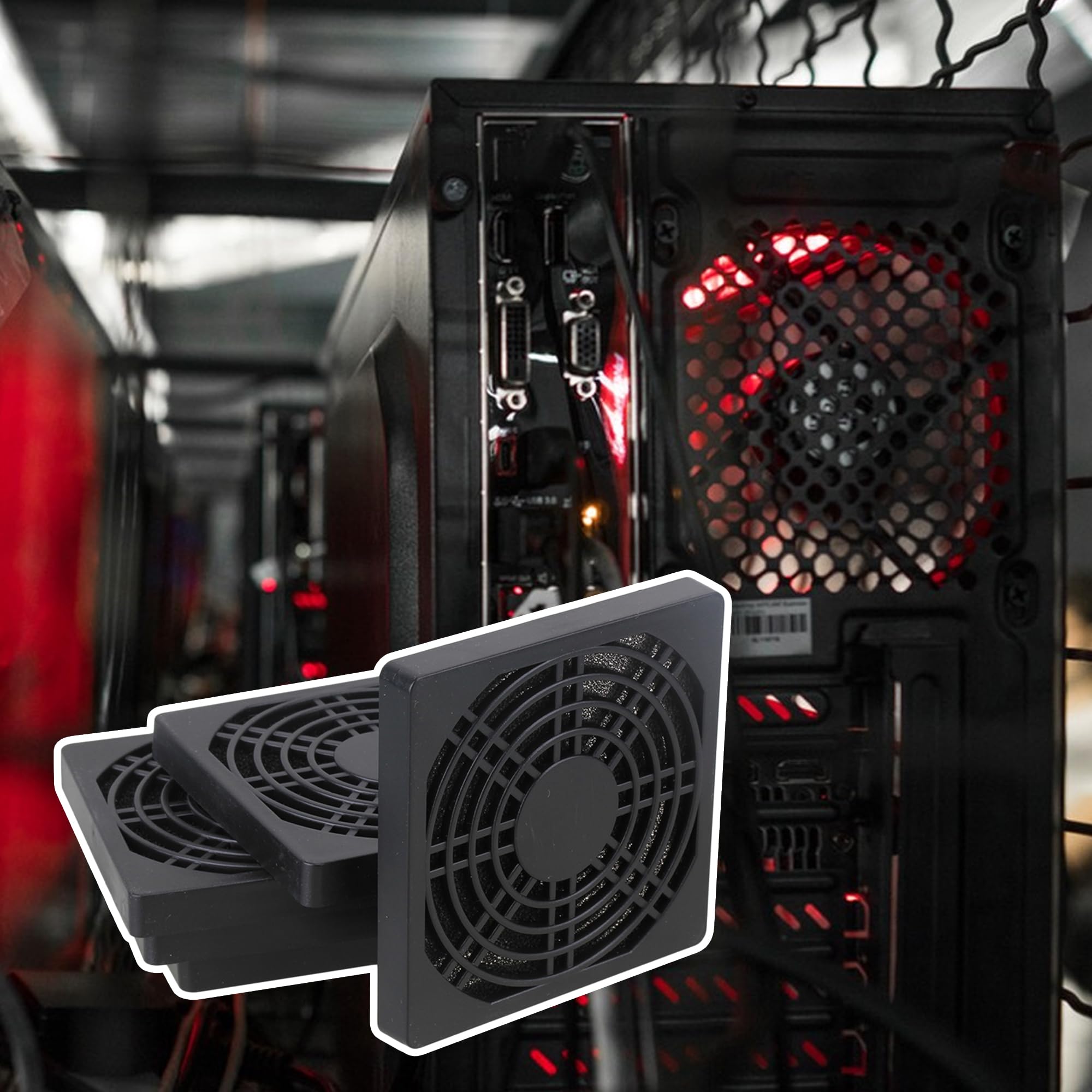 Parrilla de filtro de ventilador para computadora de 3.150 in, paquete de 5 6