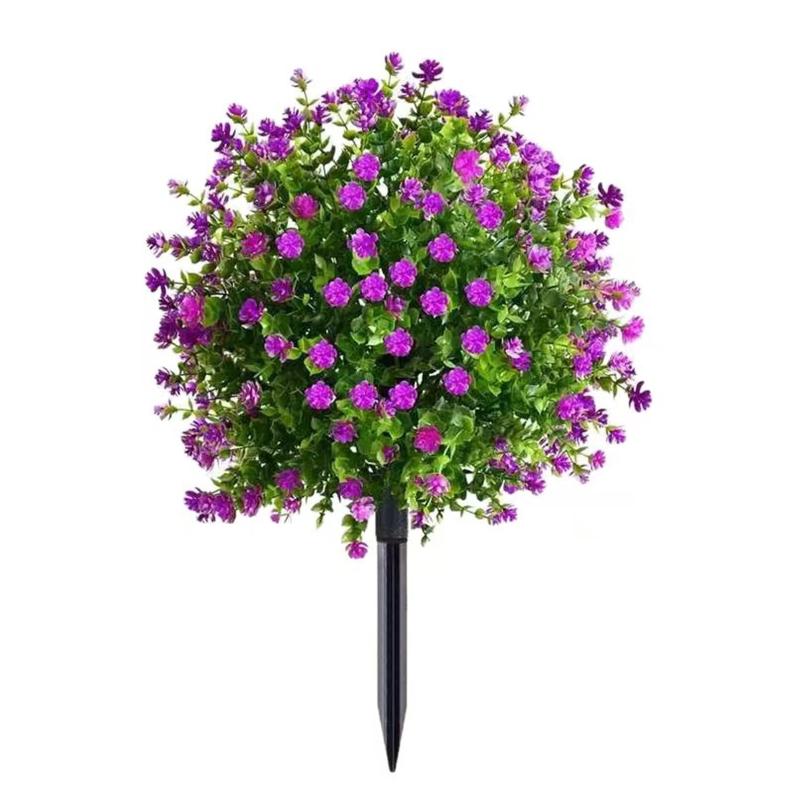 Wbcdxcbb Rosered Simulation Camellia And Eucalyptus Leaf Ground Insert Artificial Flowers Fake Plants For Outdoor Garden Decoration 1Pcs(Rosered)