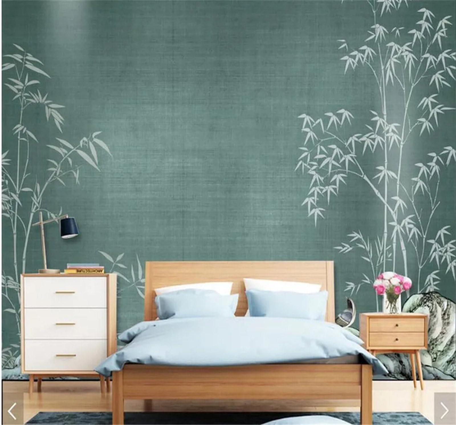 Tzxztt Vintage Minimalist Fresh Bamboo Birds Modern 3D Wallpaper Premium Textured Silk Neutral Tones Material Ideal for Living Room Bedroom-150cm×105cm