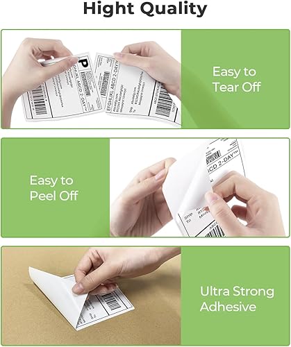 Miniatura 6 de Nelko Genuine 4x6 Direct Thermal Shipping Label 500 Labels/1 Stacks, 4x6 Thermal Labels for Nelko PL70E Shipping Label Printer, Perforated and