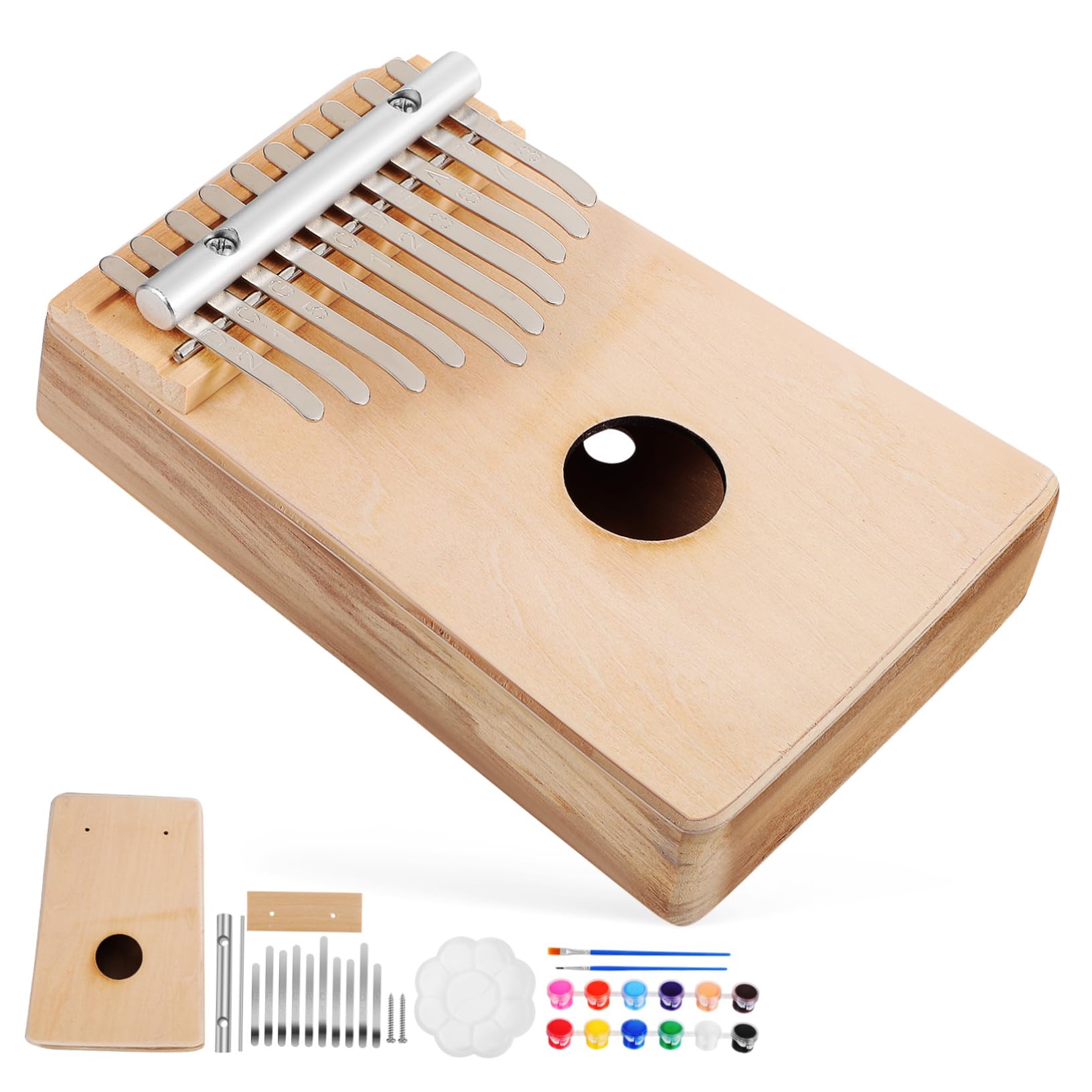 Yardwe Cute Portable Finger Piano for Kids Diy Instrument Kit Wood Kalimba Piano Perfect Present for Beginners
