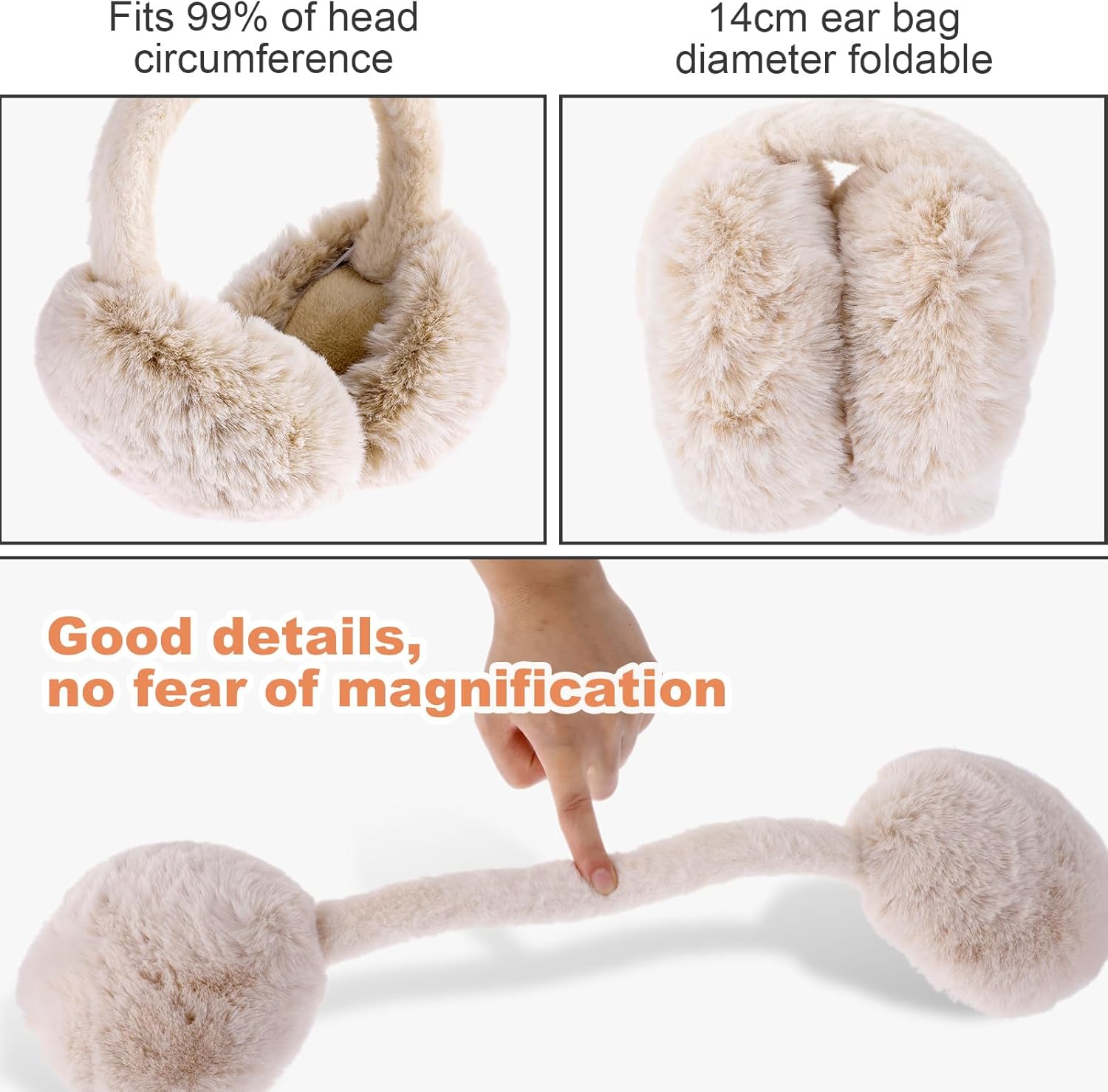 Ear Muffs for Winter Women Foldable Faux Fur Earmuffs Fluffy Ear Warmers for Men Outdoor - Image 4