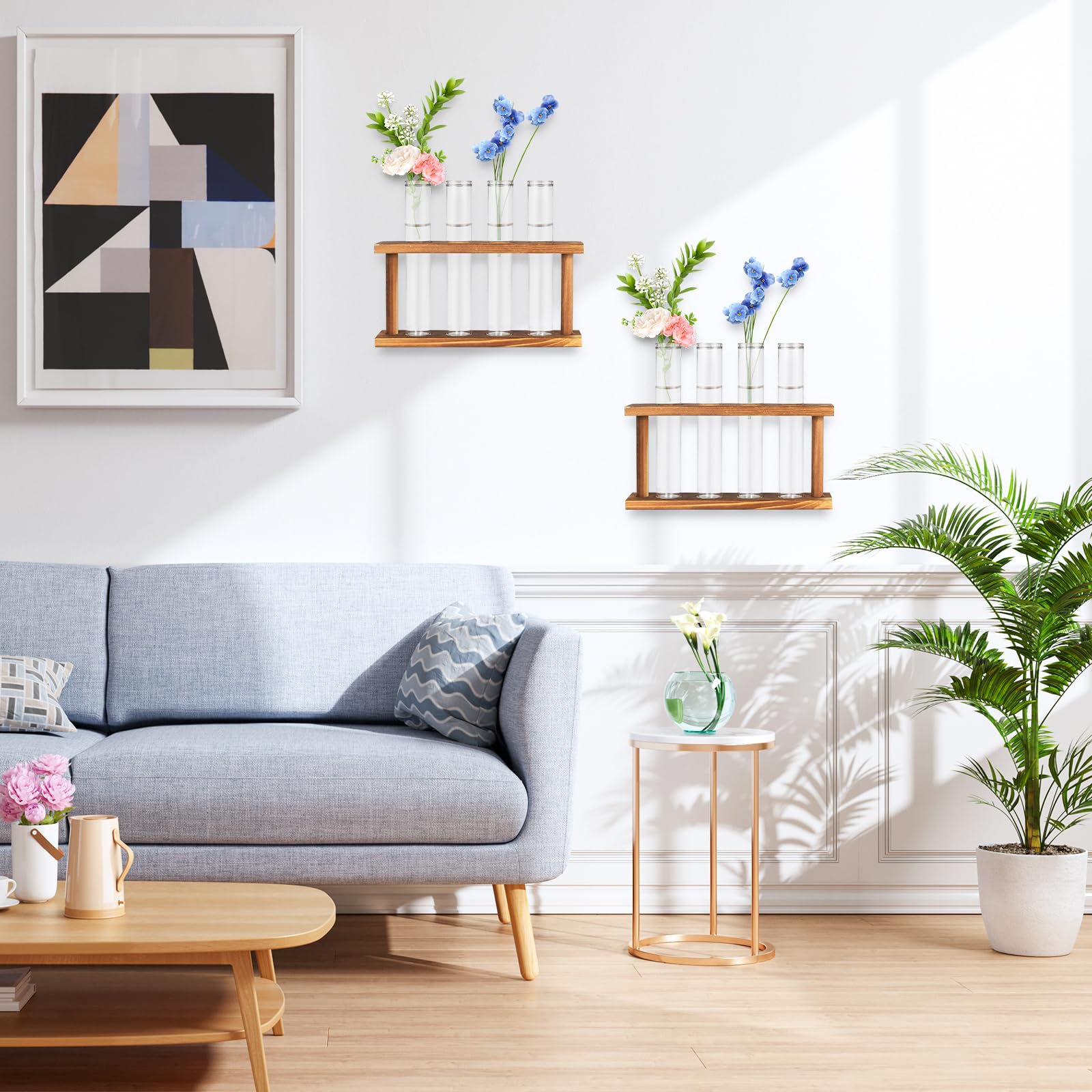 一輪挿し 試験管 インテリアセット TF-DESIGN 一輪挿し[一輪挿し ガラス 試験管 試験 管 ミニ 木