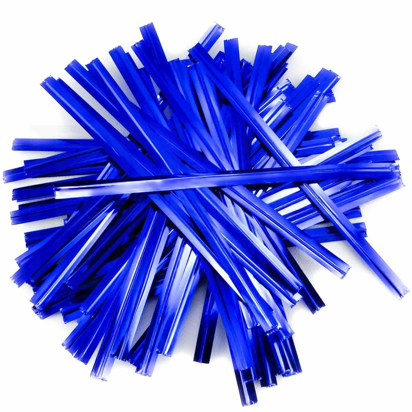 EliteKoopers 1000pcs Blue Metallic Twist Ties for Cellophane Sweet Party Treat Gift Sandwich Bag