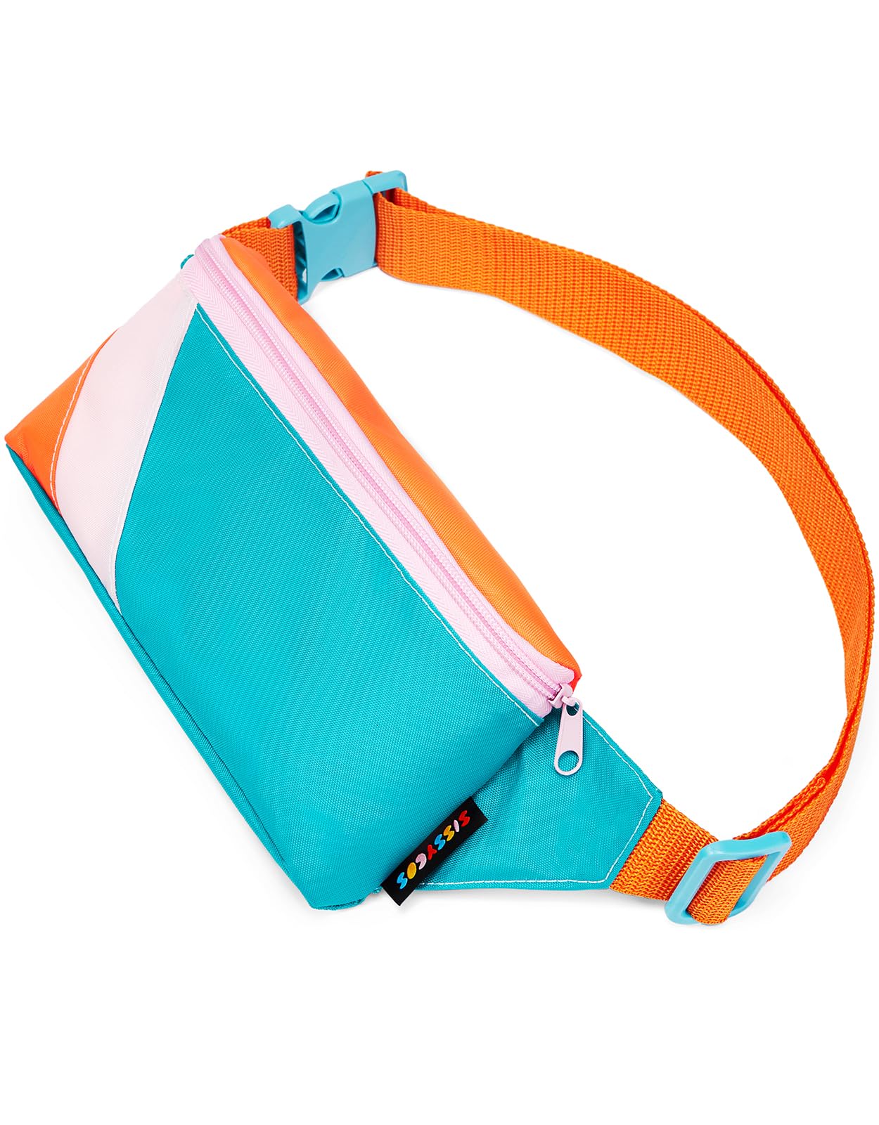 sissycos 80s Retro Neon Fanny Pack, 90s Accessories for Women Men Waist Packs, 2 Pockets Belt Waist Crossbody Bag, Adjustable And Lightweight