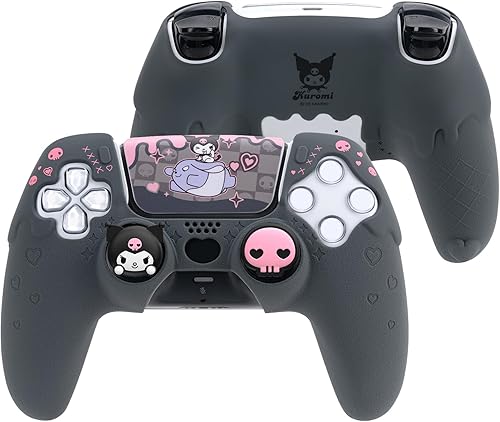 Silicone PS5 Controller Cover Skin Set,Anti-Slip Soft Protective Case for PS5 Wireless Controller with 2 Thumb Grip Caps and 1 Sticker