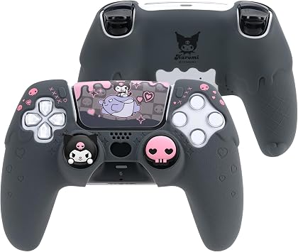 Kuitmor PS5 kumanda i in silikon kapak seti, kaymaz, yumu ak koruyucu k l f, kablosuz PlayStation 5 kumanda i in, 2 ba parmak tutma kapa  ve 1  kartma